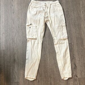 Men's Casual Cream Cargo Pants